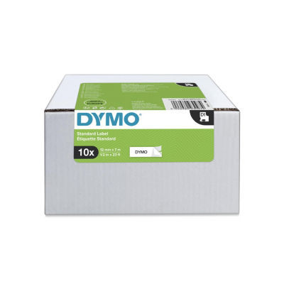 BOITE 10 DYMO D1 NOIR/BLANC 12MMX7M