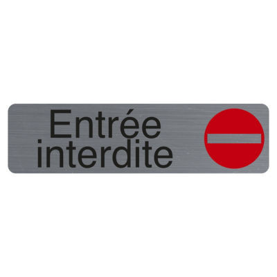 PLAQUE ENTREE INTERDITE ADHESIVE