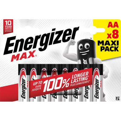 LOT DE 8 PILES MAX AA LR06 ENERGIZER