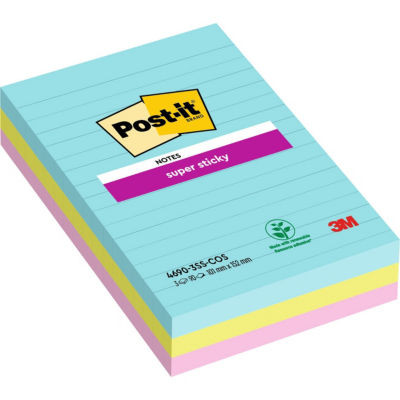 LOT 3X90 POST IT MIAMI 101X152MM LIGNE
