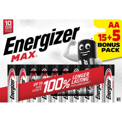 PILES ENERGIZER MAX AA PACK 15+5