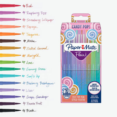 POCH 16 FEUTRES FLAIR ASSORTIS CANDY