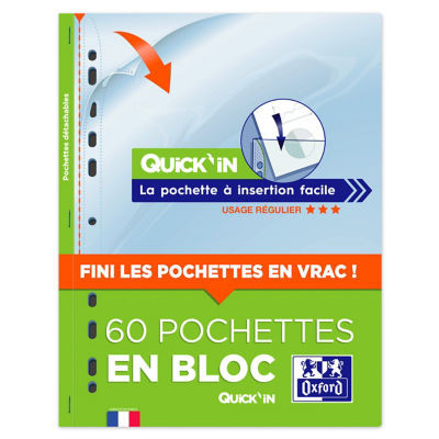 BLOC 60 POCH PERF A4 PP 5/100° LISSE