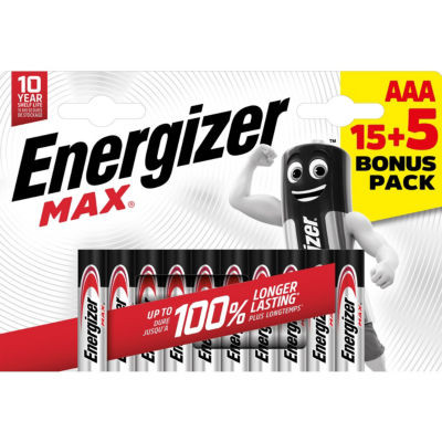 PILES ENERGIZER MAX AAA PACK 15+5