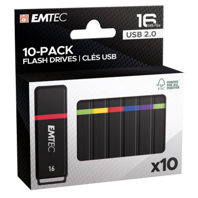 EMTEC PACK 10 CLES USB 2.0 16GO K100