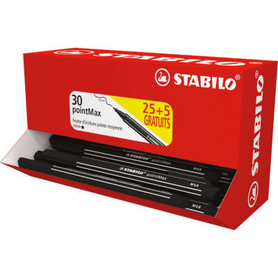 BTE 30 STYLOS FEUTRES POINTMAX STAB NOIR