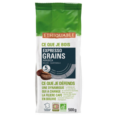 CAFE GRAINS BOLIVIE GUATEMALA BIO 500G