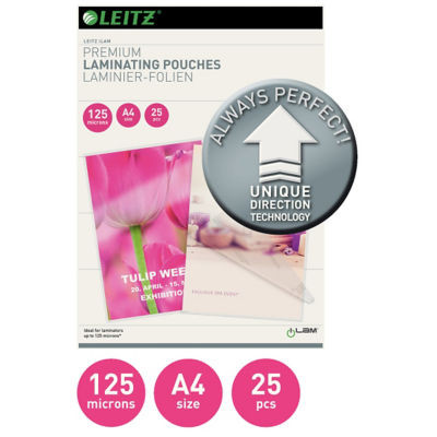 LEITZ 25 POCH PLASTIFICATION A4 125MIC