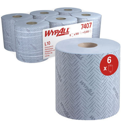 CART 6 BOBINES 500F WYPALL L10 BLEU