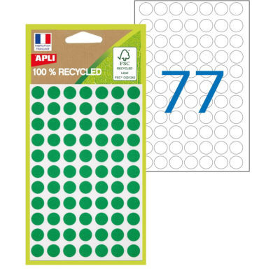 POCH 462 ETQ VERTE DIAM 8 RECYCLEES