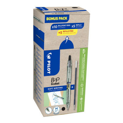 LOT 10 STYLOS + RECHARGES PILOT B2P NOIR