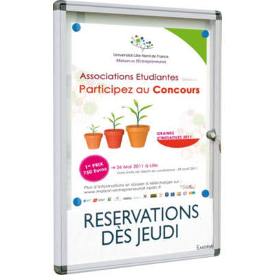 MINI VITRINE EXTERIEUR GRIS 2 FEUILLES