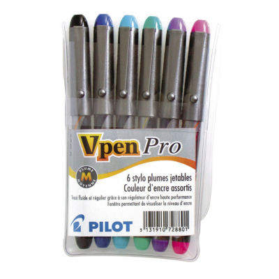 6 STYLO PLUME V-PEN PRO ASSORTIS
