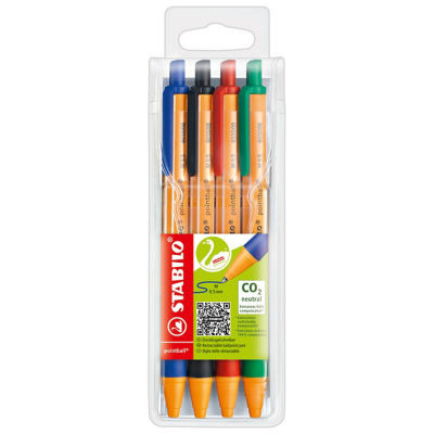 LOT 4 STYLOS BILLE STABILO POINTBALL M