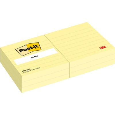 LOT 12 BLOCS POST IT LIGNÉS 76X76 JAUNE