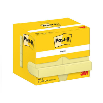 LOT 12 BLOCS POST IT 38X51MM JAUNE