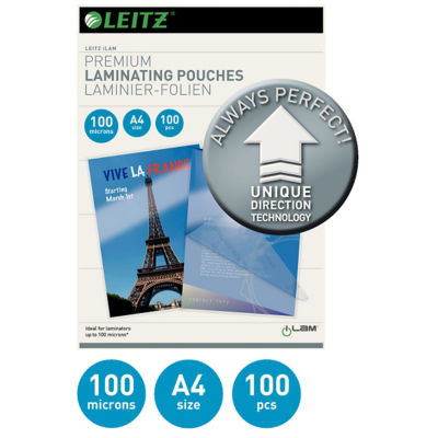 LEITZ 100 POCH PLASTIFICATION A4 100MIC
