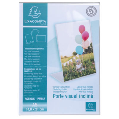 PORTE-VISUEL INCLINE A5 EXACRYL CRISTAL
