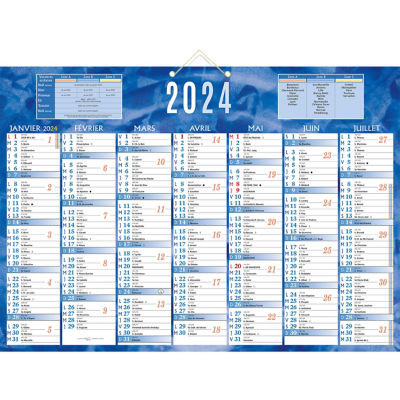 CALENDRIER BLEU 385X540MM 7MOIS