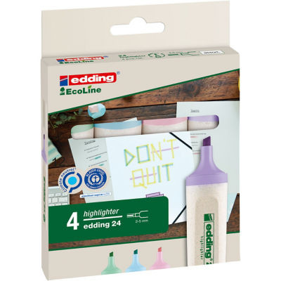 POCH 4 SURLIGNEURS ASS PASTEL EDDING 24