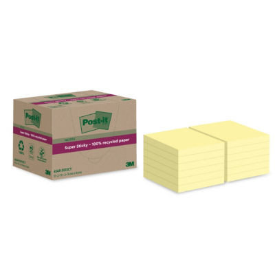 LOT12 POST IT SS JAUNE 76X76MM RECYCLE