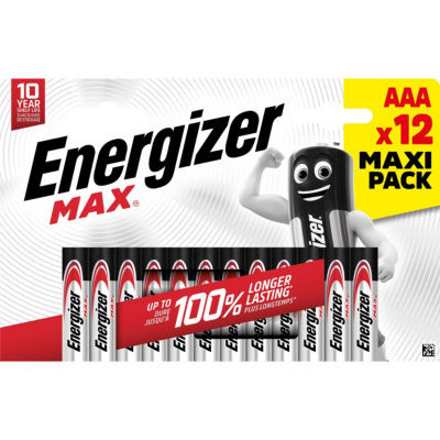 LOT DE 12 PILES MAX AAA LR03 ENERGIZER