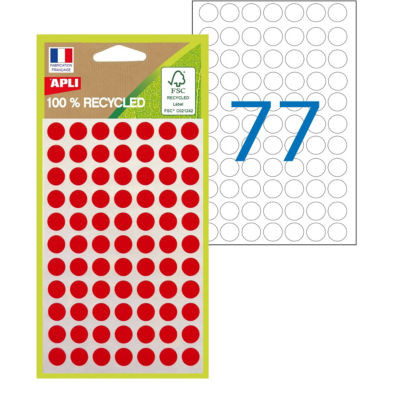 POCH 462 ETQ ROUGE DIAM 8 RECYCLEES