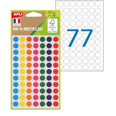 POCH 385 ETQ ASSORT DIAM 8 RECYCLEES