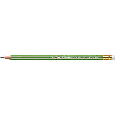 BTE 12 CRAYONS GREENgraph HB + GOMME