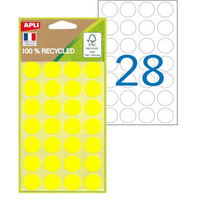 POCH 168 ETQ JAUNE DIAM 15 RECYCLEES