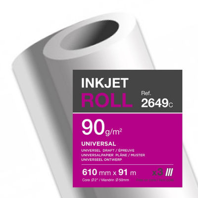 LOT 3 RLX INKJET UNIVERSEL 90G 0,610X91M