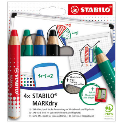 ETUI 4 CRAYONS MARQUEURS STABILO MARKDRY