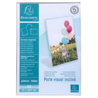 PORTE-VISUEL INCLINE A4 EXACRYL CRISTAL