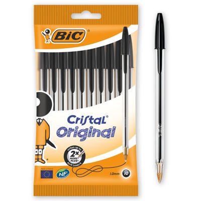 LOT 10 STYLO BILLE CRISTAL ORIGINAL NOIR