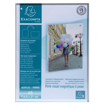 PORTE-VISUEL MAGNETIQUE A5 EXACRYL
