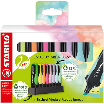 LOT 8 STABILO GREEN BOSS ASSORTIS