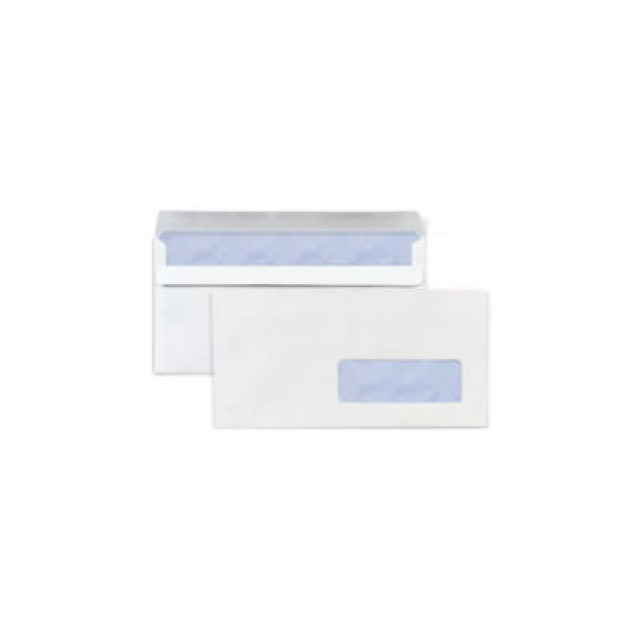 Enveloppes blanches Raja, bande autocollante, 110 x 220 mm, lot de