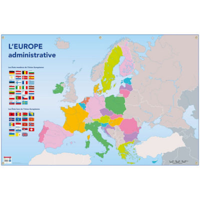 CARTE ADMINISTRATIVE EUROPE 80X120CM